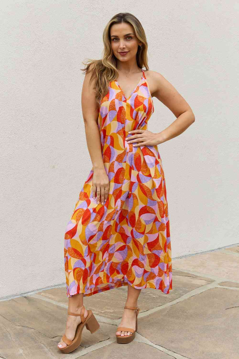 Vibrant Full Size Printed Maxi Dress