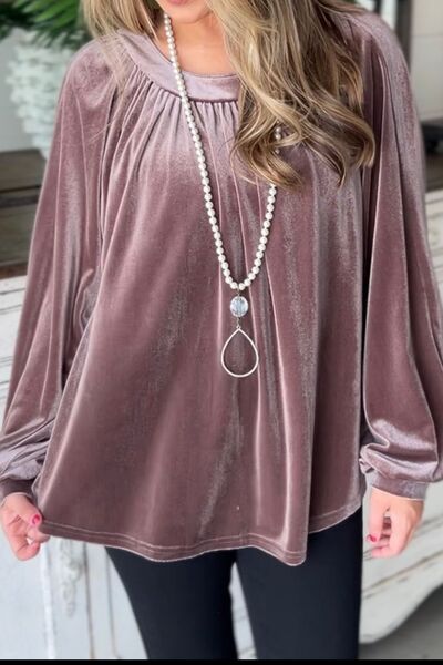 Ruched Raglan Sleeve Blouse