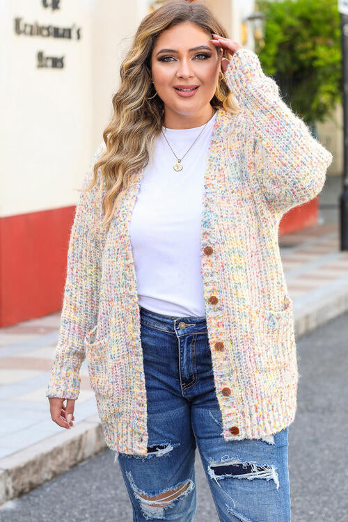 Heathered Long Sleeve Pocketed Cardigan