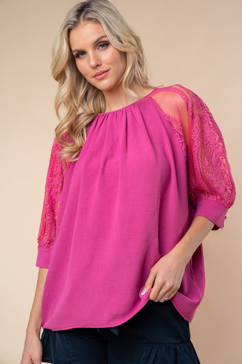 Beautiful Half Sleeve Lace Blouse