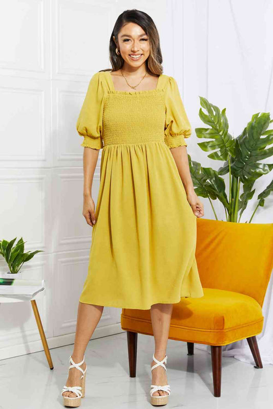 Regular & Plus Size Love You Forever Square Neck Midi Dress