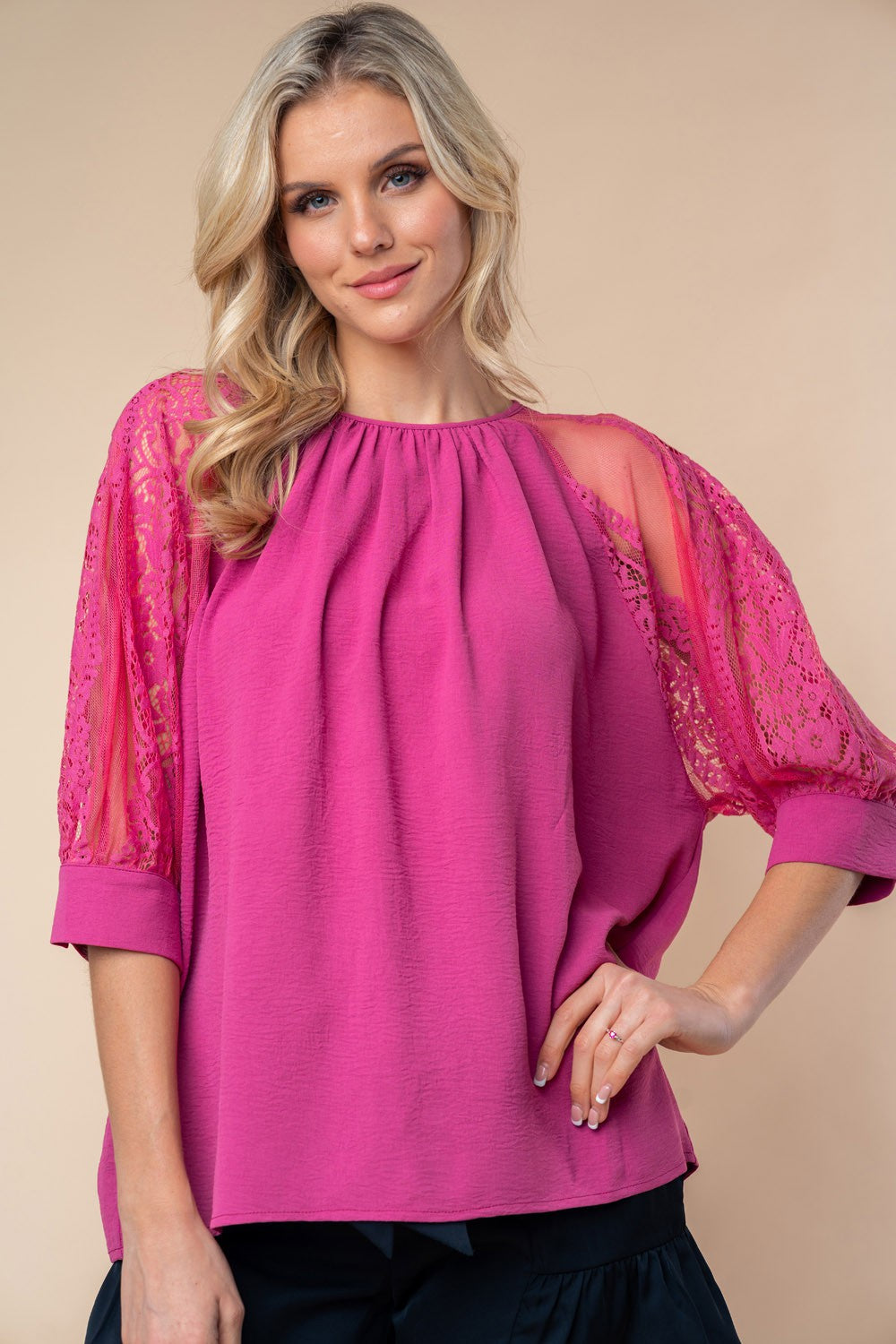 Beautiful Half Sleeve Lace Blouse