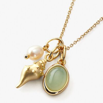 Natural Crystal Conch Pendant Necklace