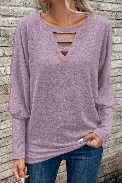 Cutout Long Sleeve Top