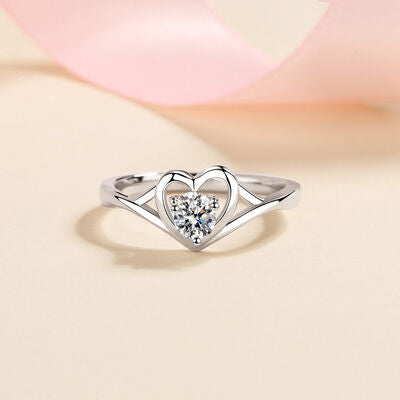 Moissanite Heart Ring