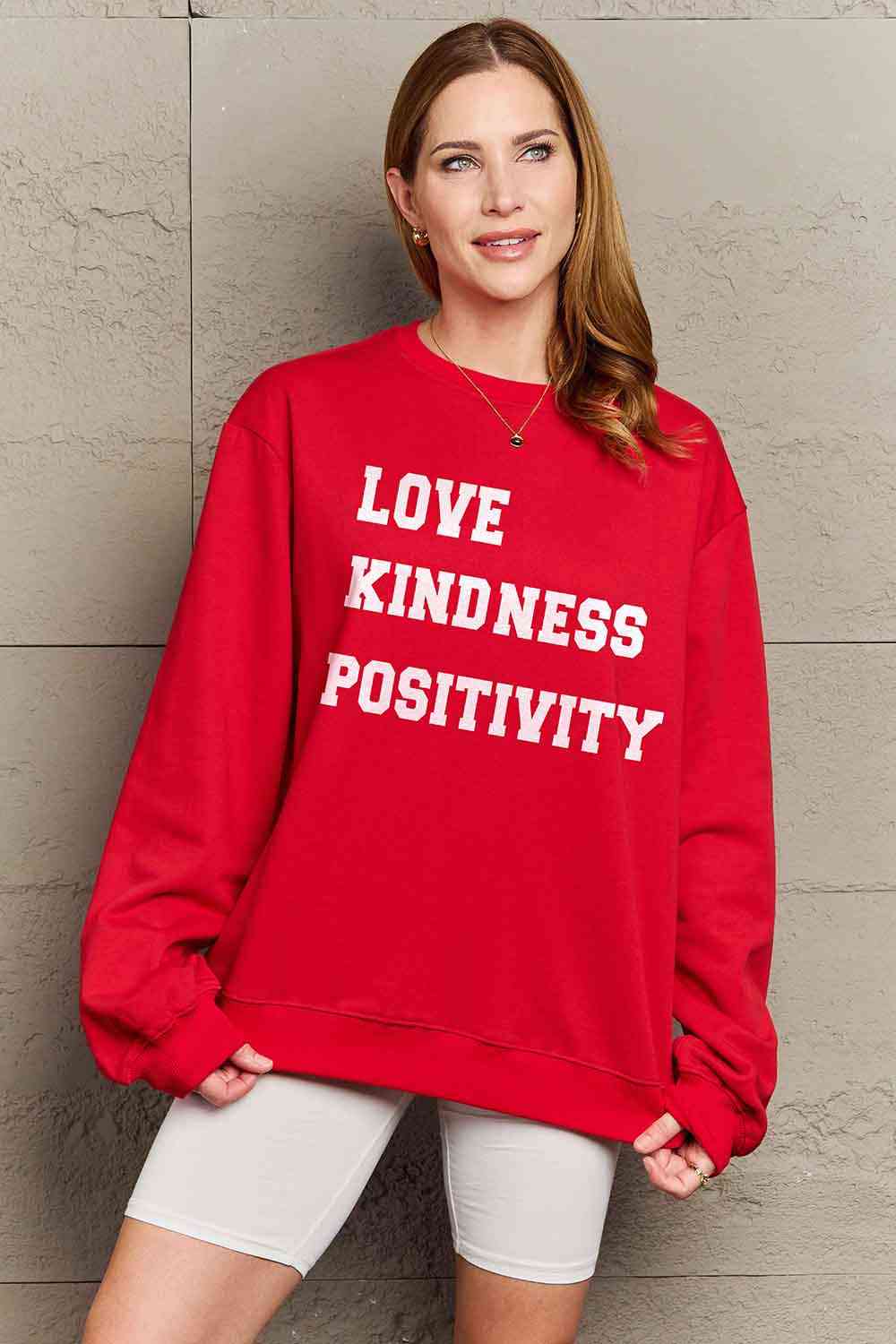 LOVE KINDNESS POSITIVITY Graphic Sweatshirt