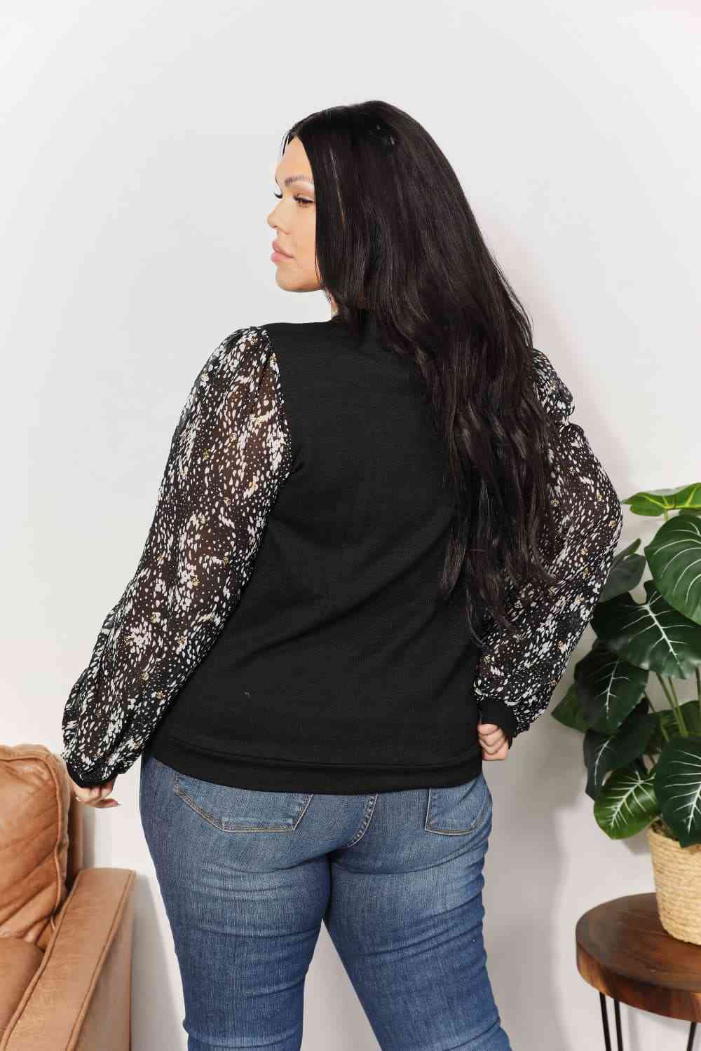 Regular and Curvy Size Foil Printed Blouse