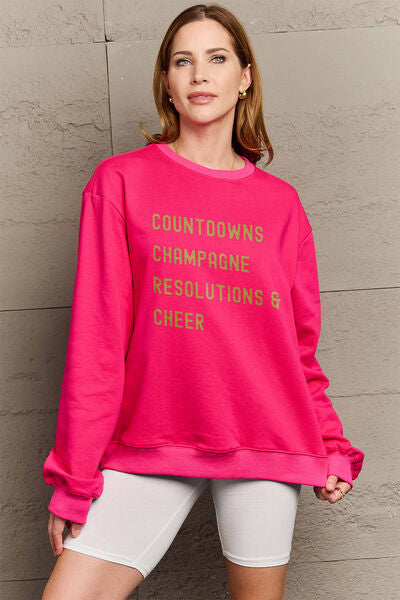 COUNTDOWNS CHAMPAGNE RESOLUTIONS & CHEER Round Neck Sweatshirt