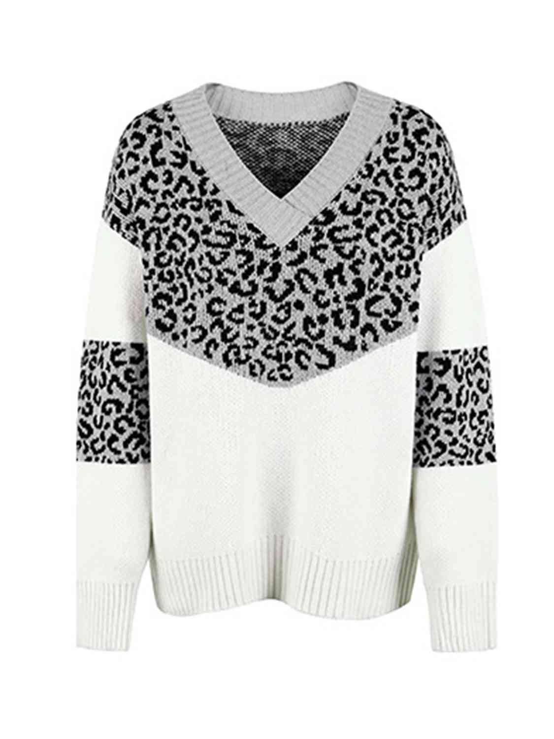 Leopard V-Neck Sweater