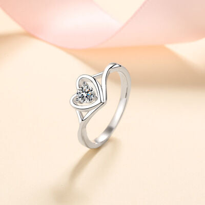 Moissanite Heart Ring