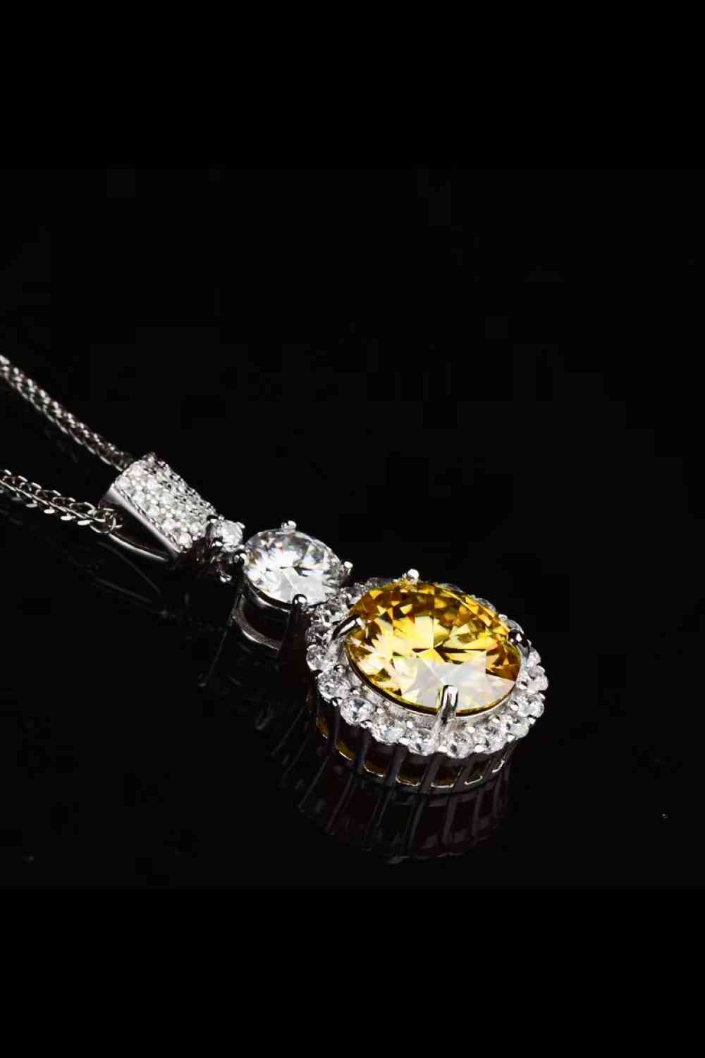 6 Carat Yellow Moissanite Pendant Necklace