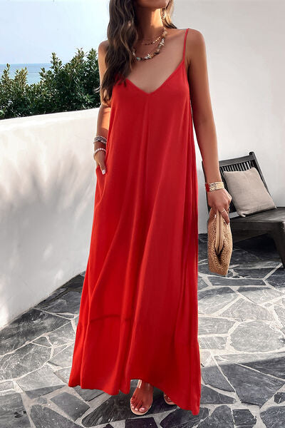 Backless Maxi Dress with Pockets