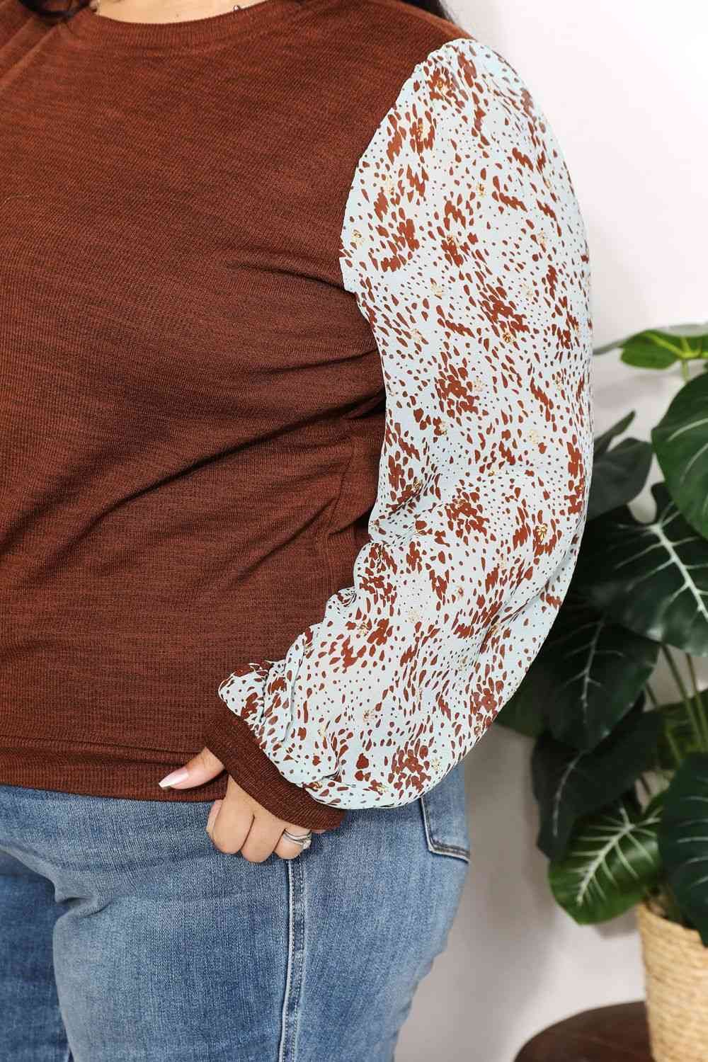 Regular and Curvy Size Stylish Foil Printed Sleeve Top