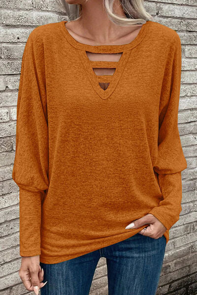 Cutout Long Sleeve Top