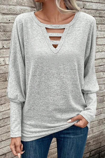 Cutout Long Sleeve Top