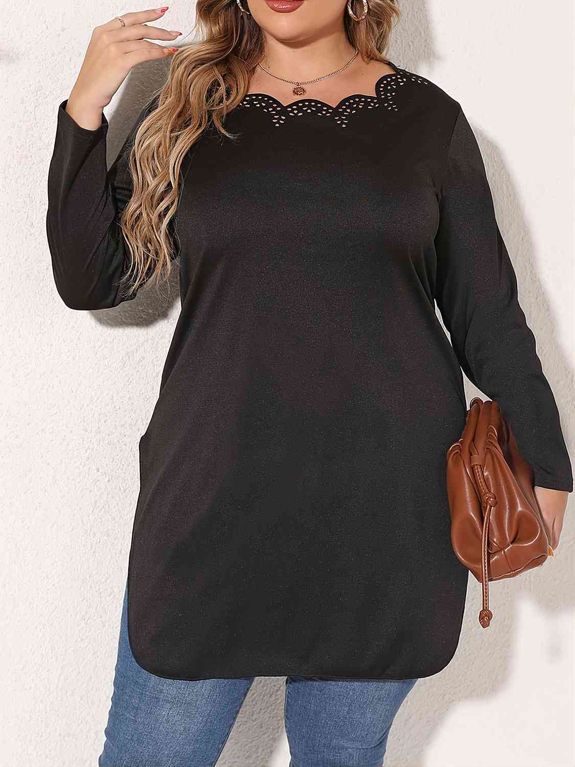 Side Slit Long Sleeve T-Shirt