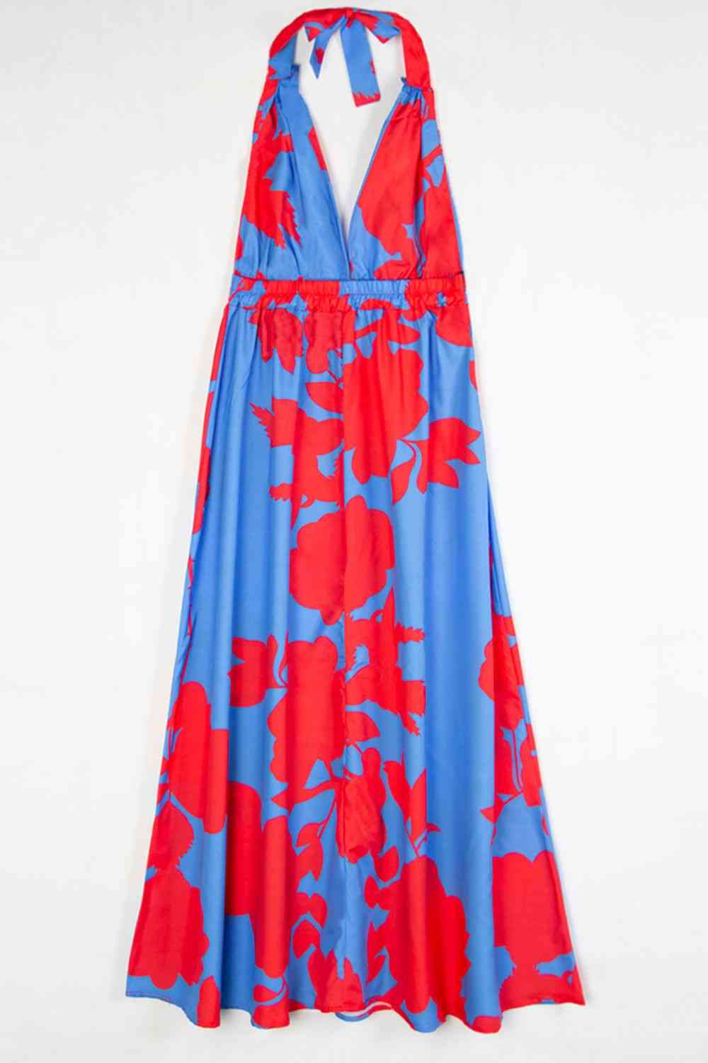 Contrast Halter Maxi Dress