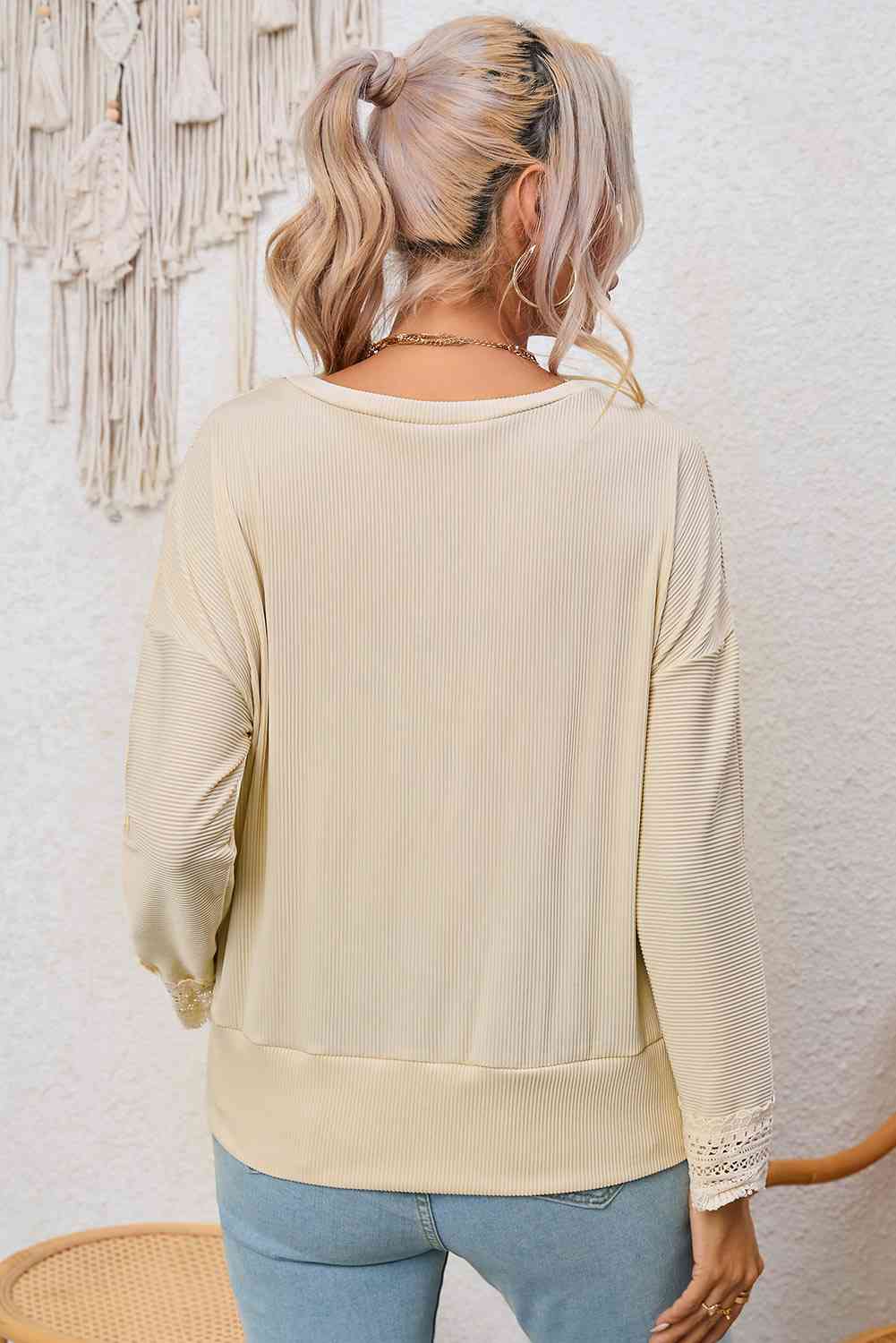 Spliced Lace Detail Top