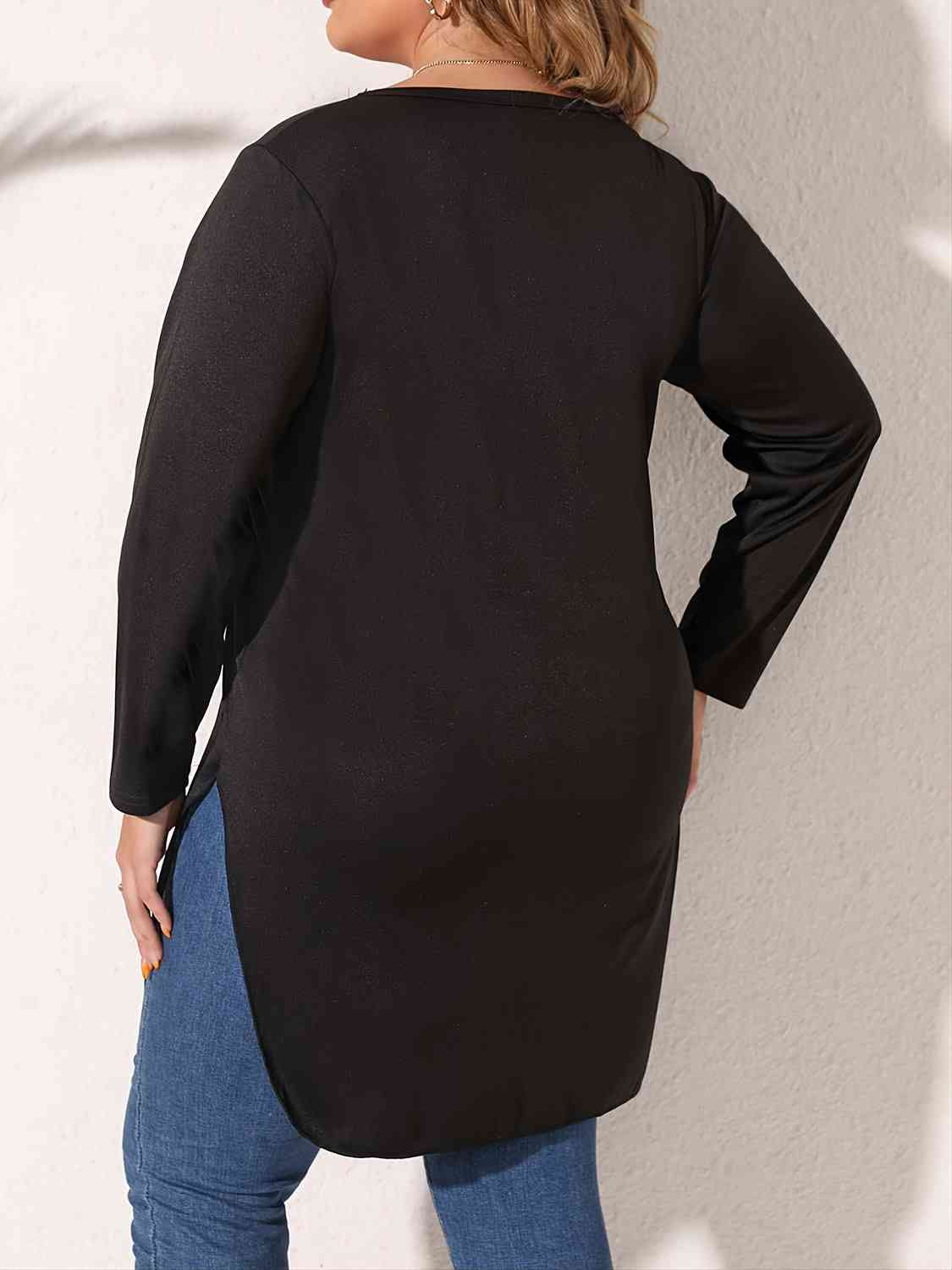 Side Slit Long Sleeve T-Shirt