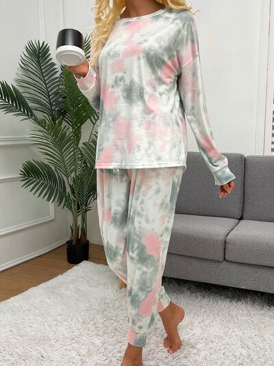 Regular and Plus Size Tie-Dye Lounge Set