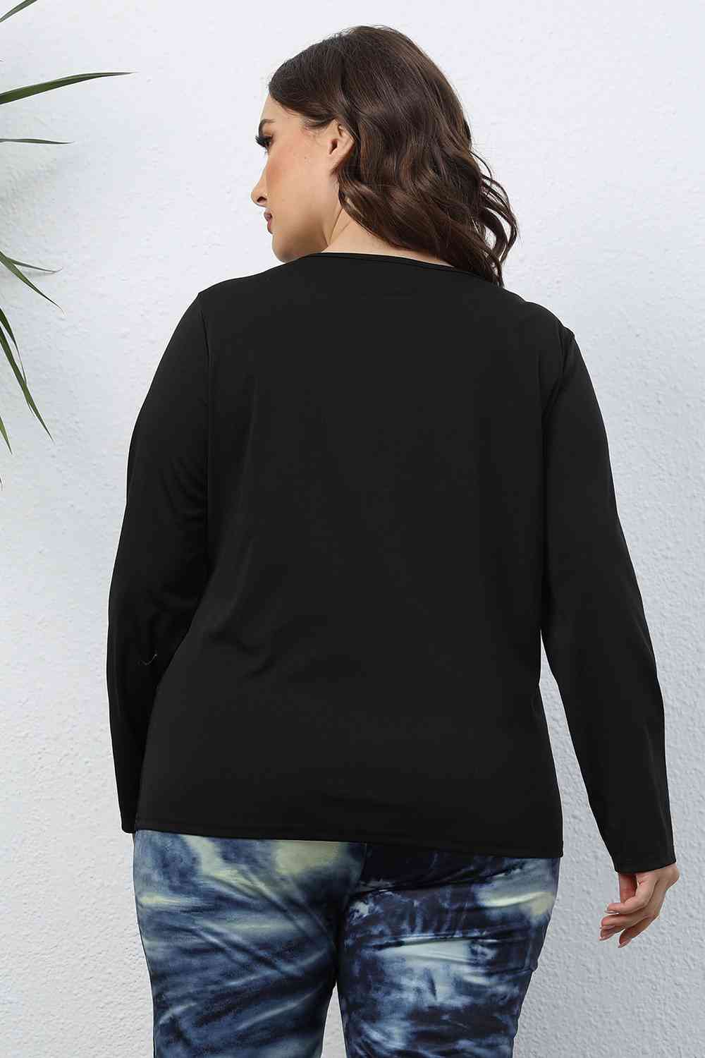 Sexy Cutout Front Long Sleeve T-Shirt