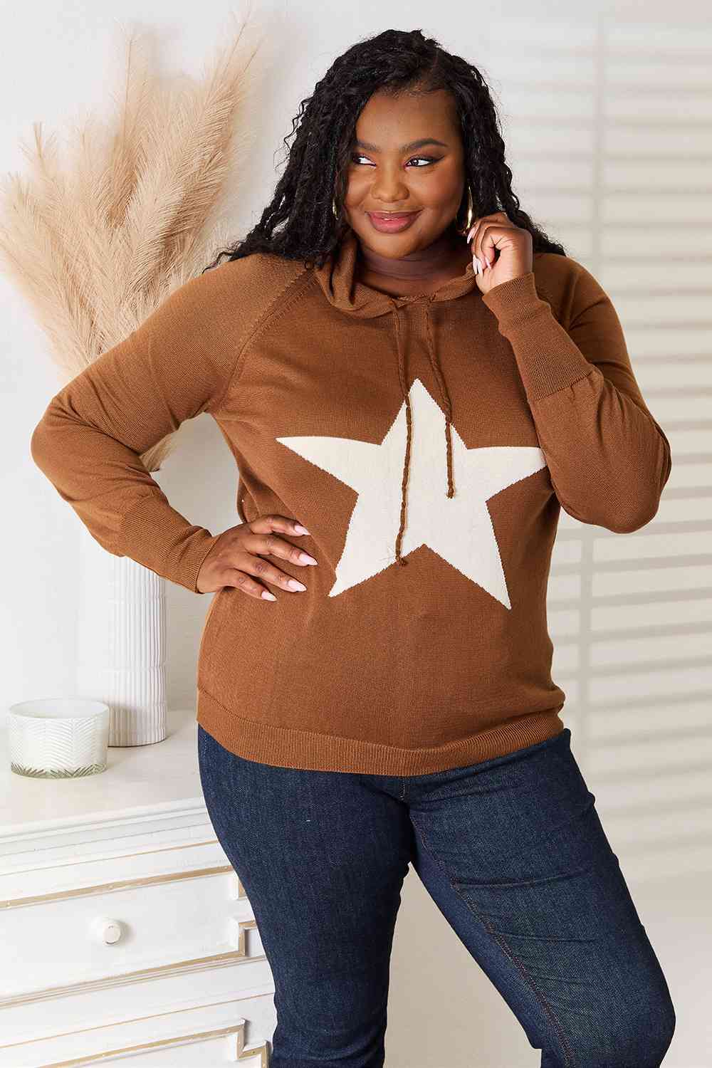 Star Graphic Hooded Sweater