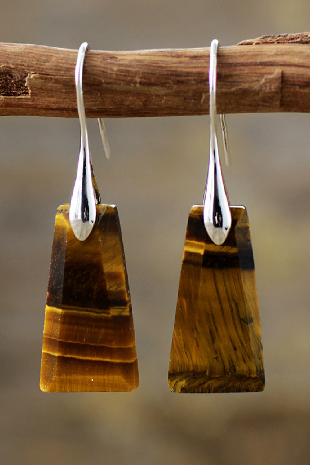 Handmade Natural Stone Dangle Earrings