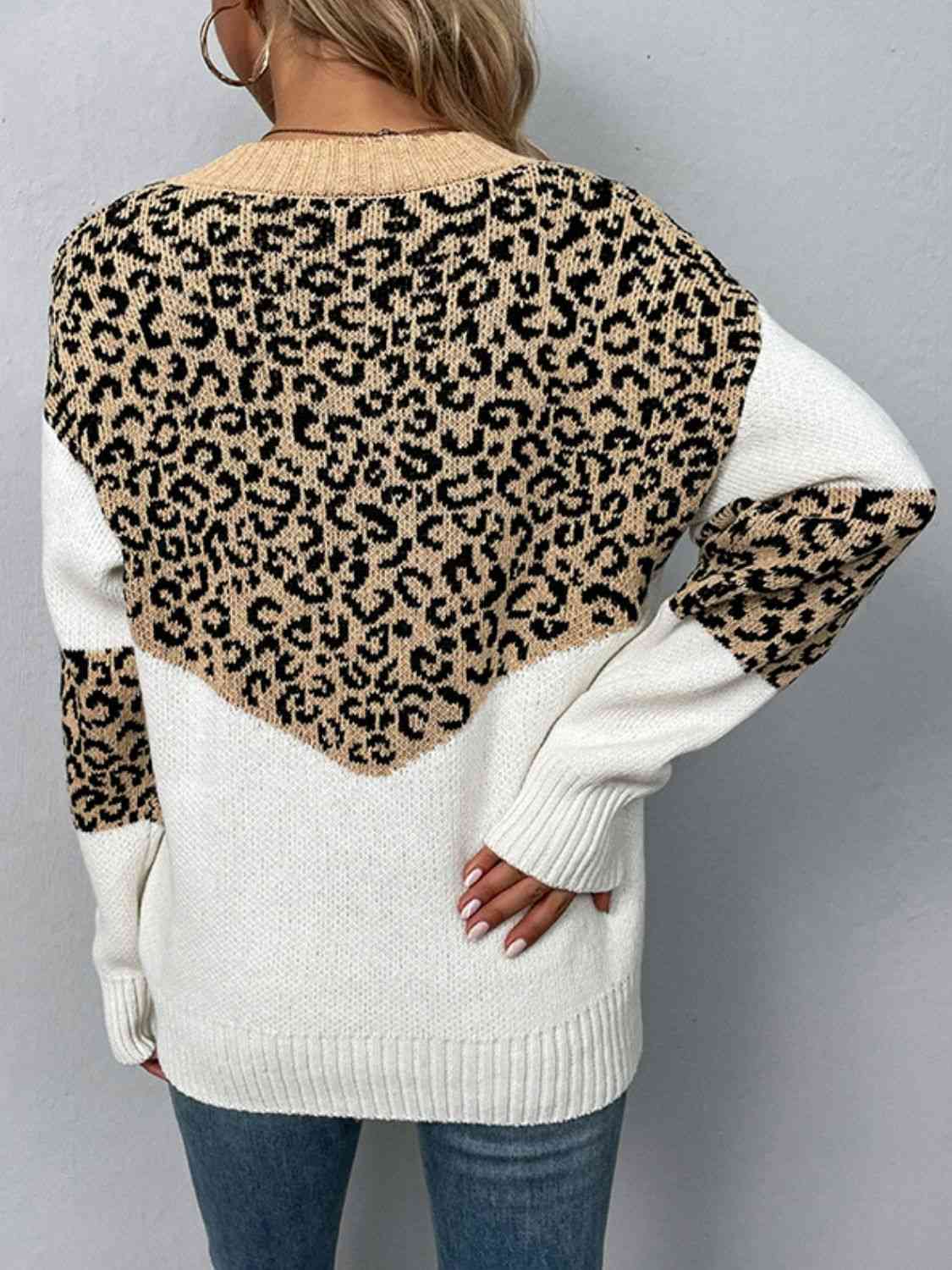 Leopard V-Neck Sweater