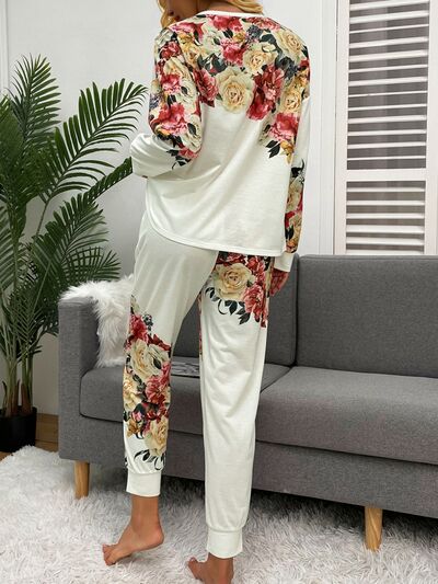 Regular and Plus Size Floral Lounge Set