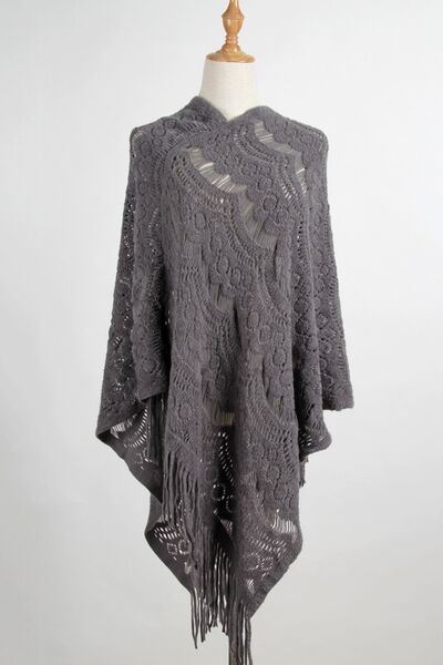 One Size Fringe Cape Sleeve Poncho