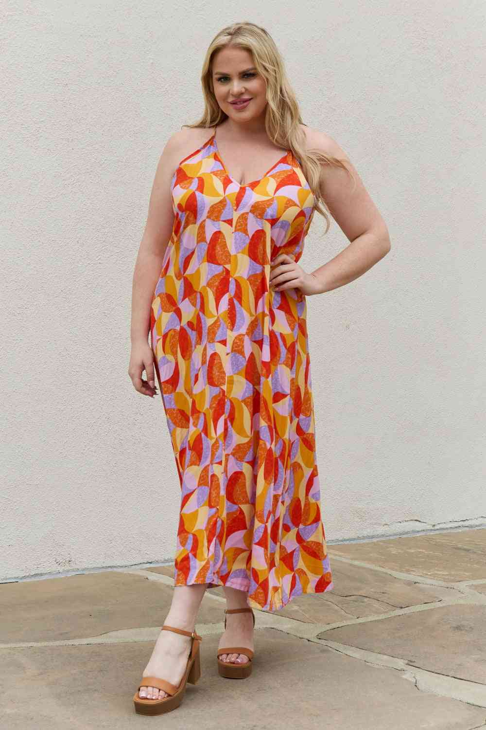 Vibrant Full Size Printed Maxi Dress