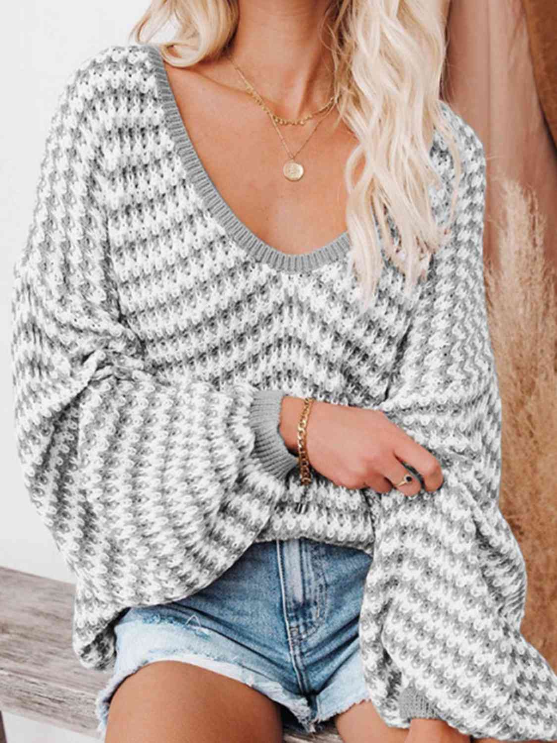 Striped V-Neck Sweater