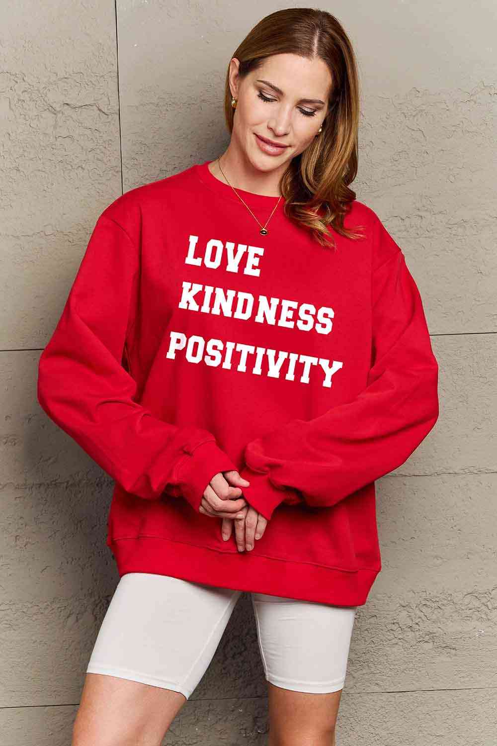 LOVE KINDNESS POSITIVITY Graphic Sweatshirt