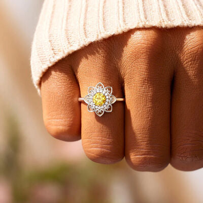 Flower Shape 925 Sterling Silver Ring