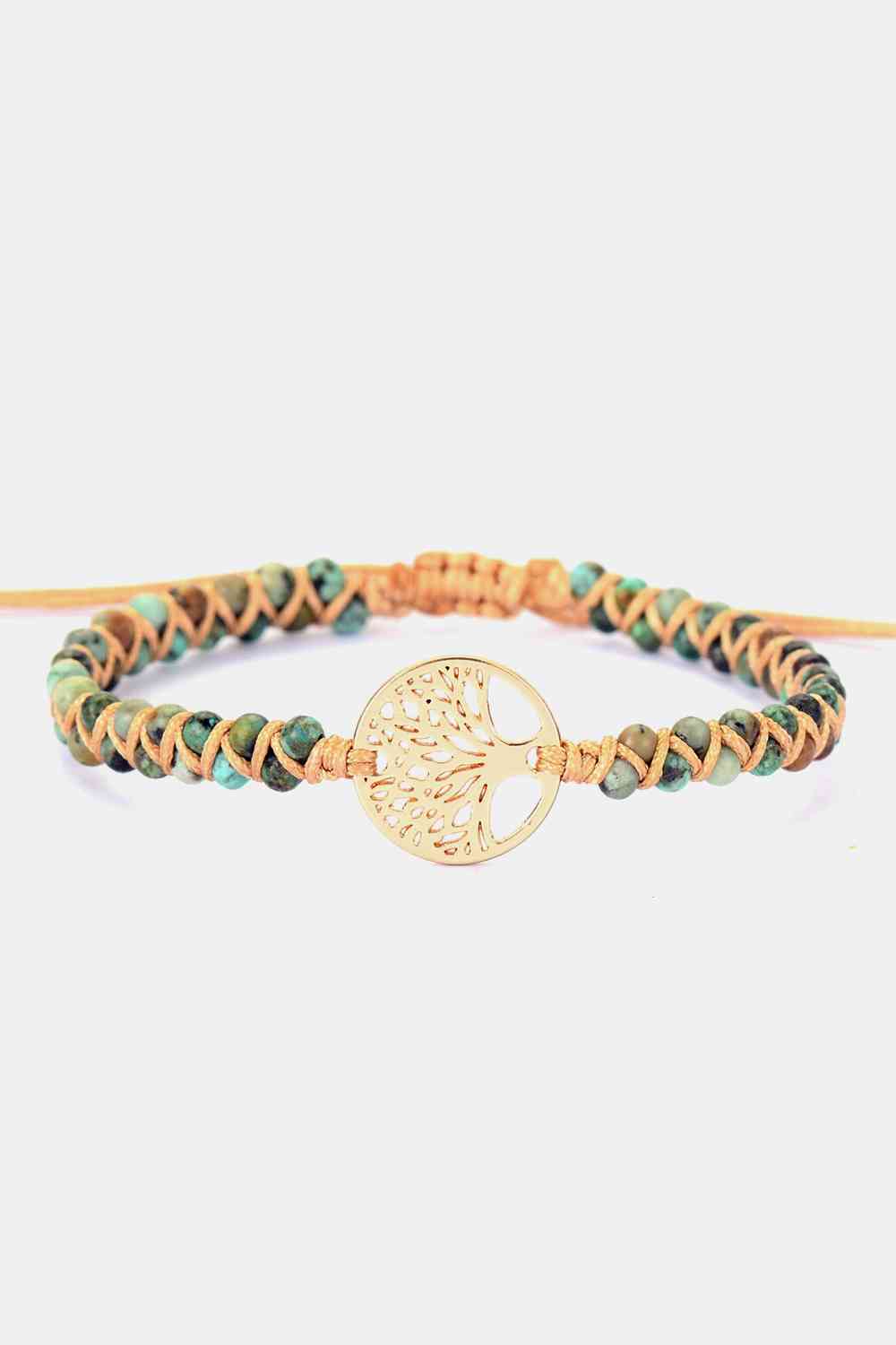 Handmade Tree of Life Beaded Copper Bracelet