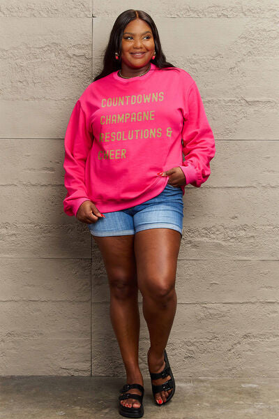 COUNTDOWNS CHAMPAGNE RESOLUTIONS & CHEER Round Neck Sweatshirt