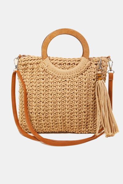 Fabulous Handmade Crochet Knit Tote Bag with Tassel