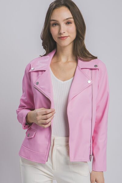 Stylish Pink Zip Up Jacket