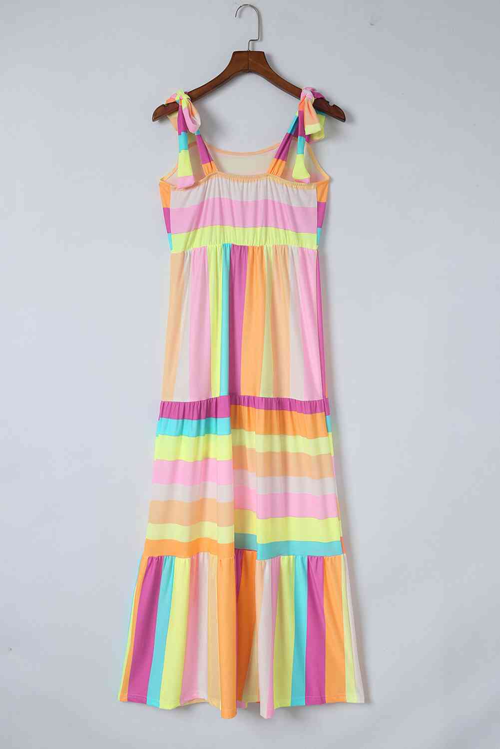 Multicolored Striped Sleeveless Maxi Dress