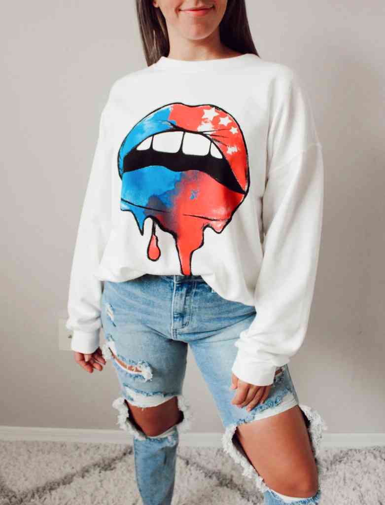 Lips Round Neck Sweatshirt