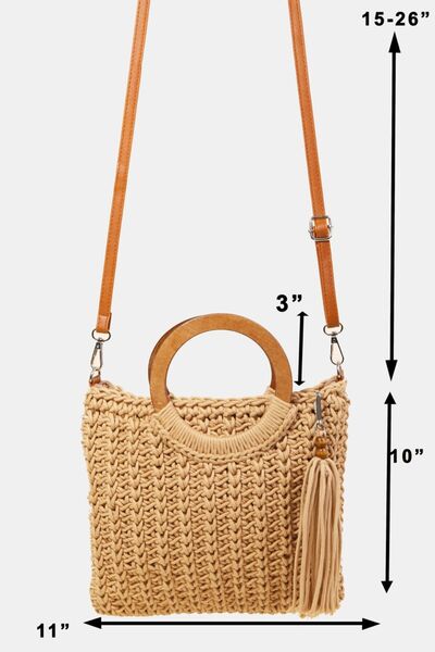 Fabulous Handmade Crochet Knit Tote Bag with Tassel