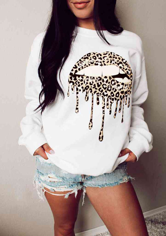 Lips Round Neck Sweatshirt