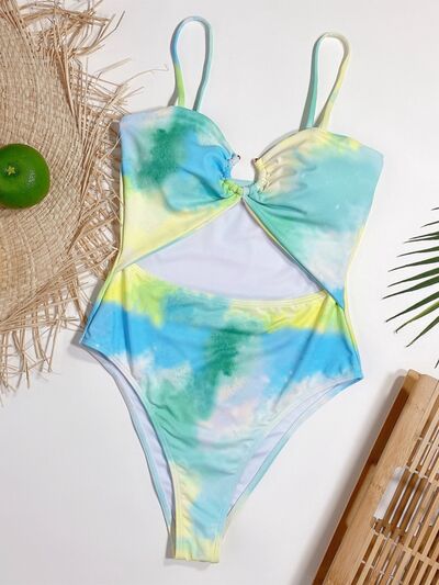 Cutout Tie-Dye One-Piece Swimsuit