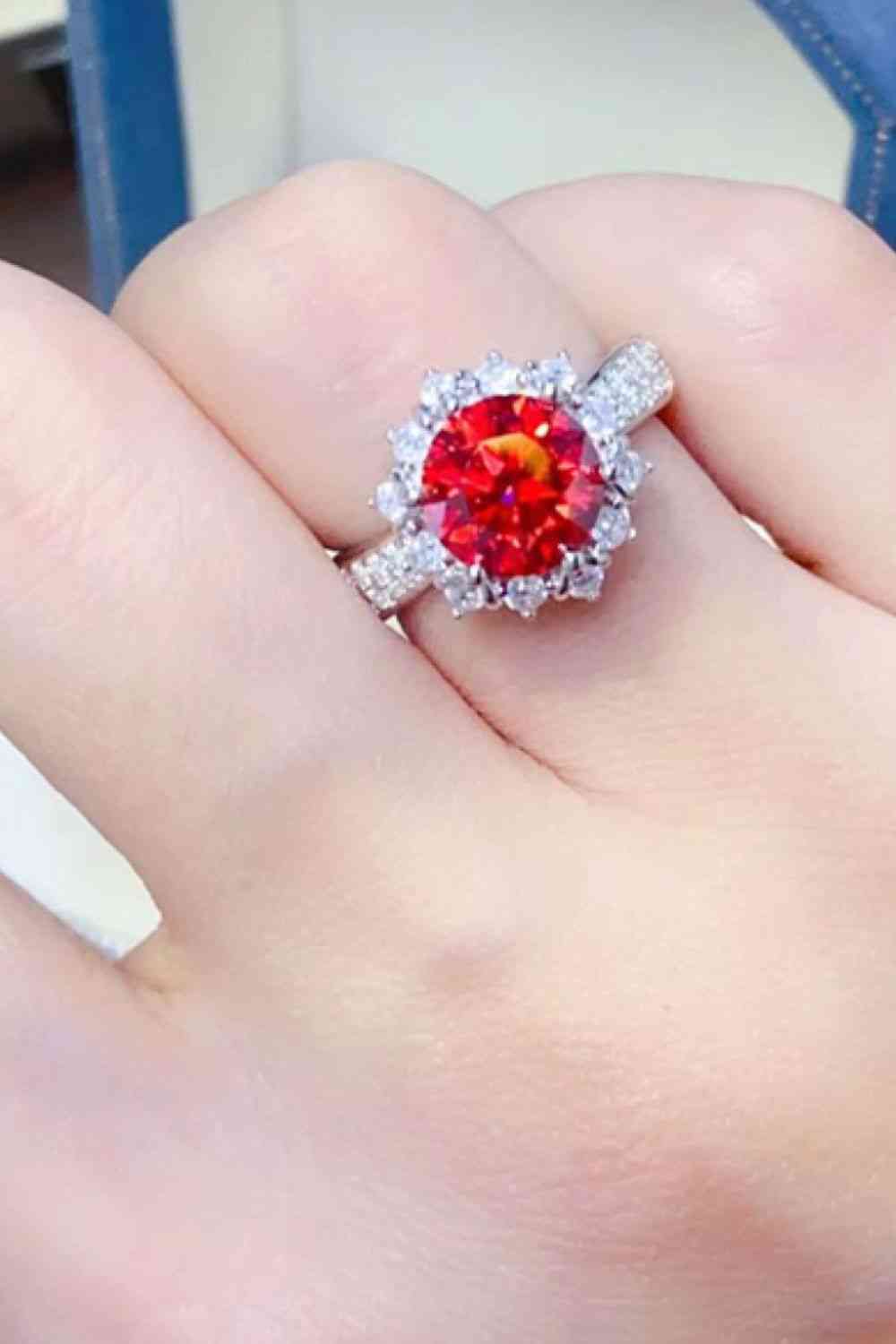 2 Carat Moissanite Halo Ring