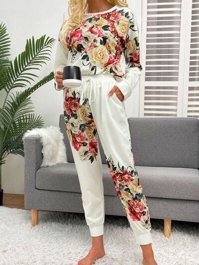 Regular and Plus Size Floral Lounge Set