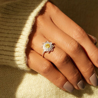 Flower Shape 925 Sterling Silver Ring