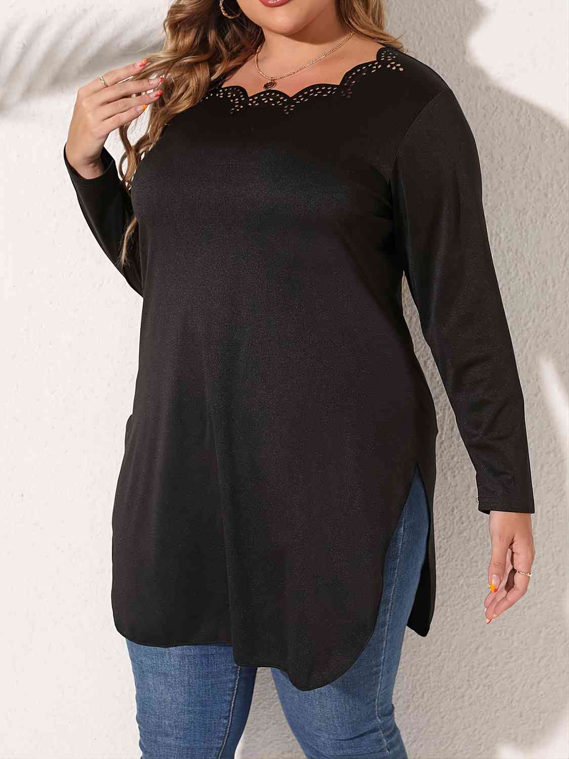 Side Slit Long Sleeve T-Shirt