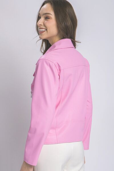 Stylish Pink Zip Up Jacket