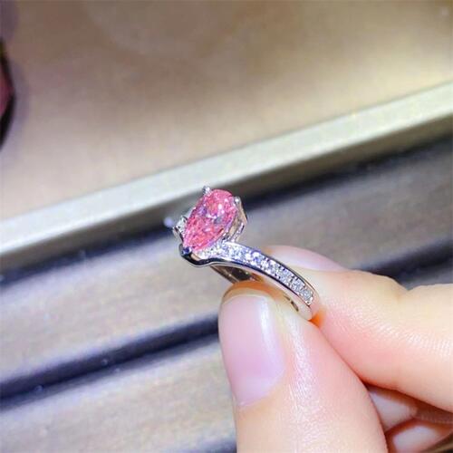 1 Carat Moissanite Pink Bliss Sterling Silver Ring