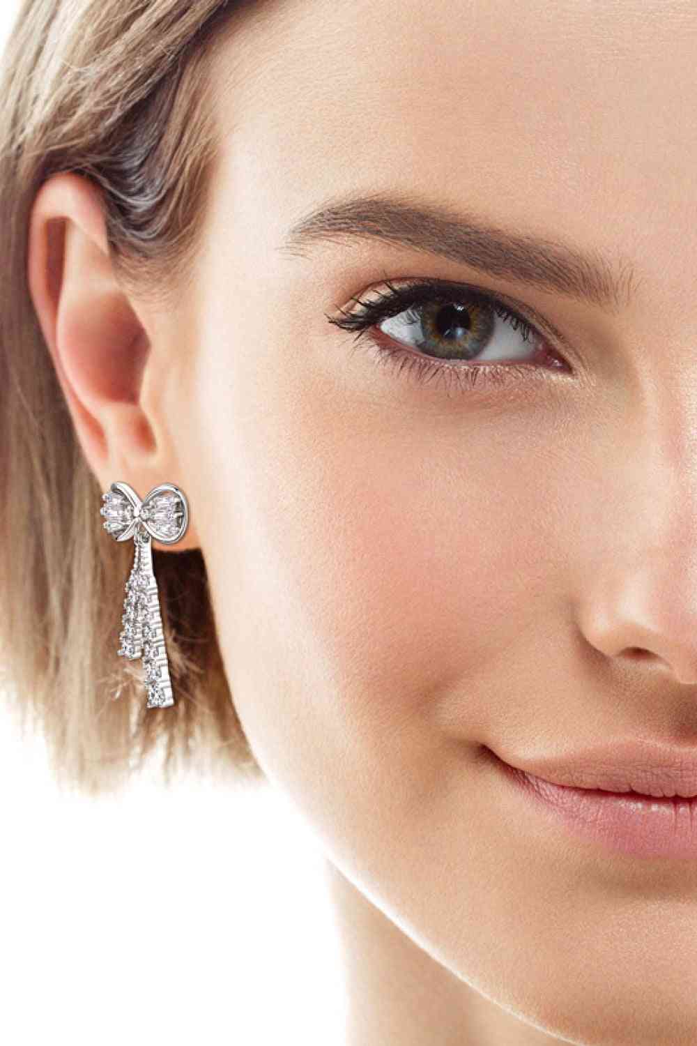 The Cutest Moissanite Bow Earrings